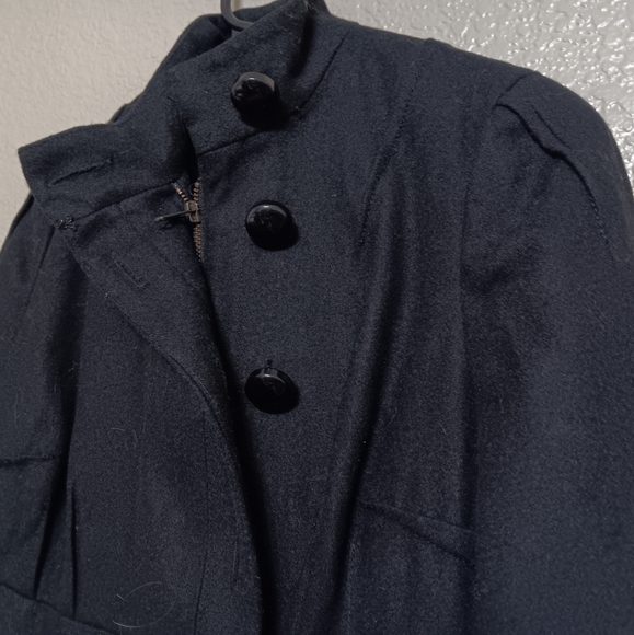 Plenty by Tracy Reese Black Geometric Embroidered Wool Blend Coat - Picture 4 of 6